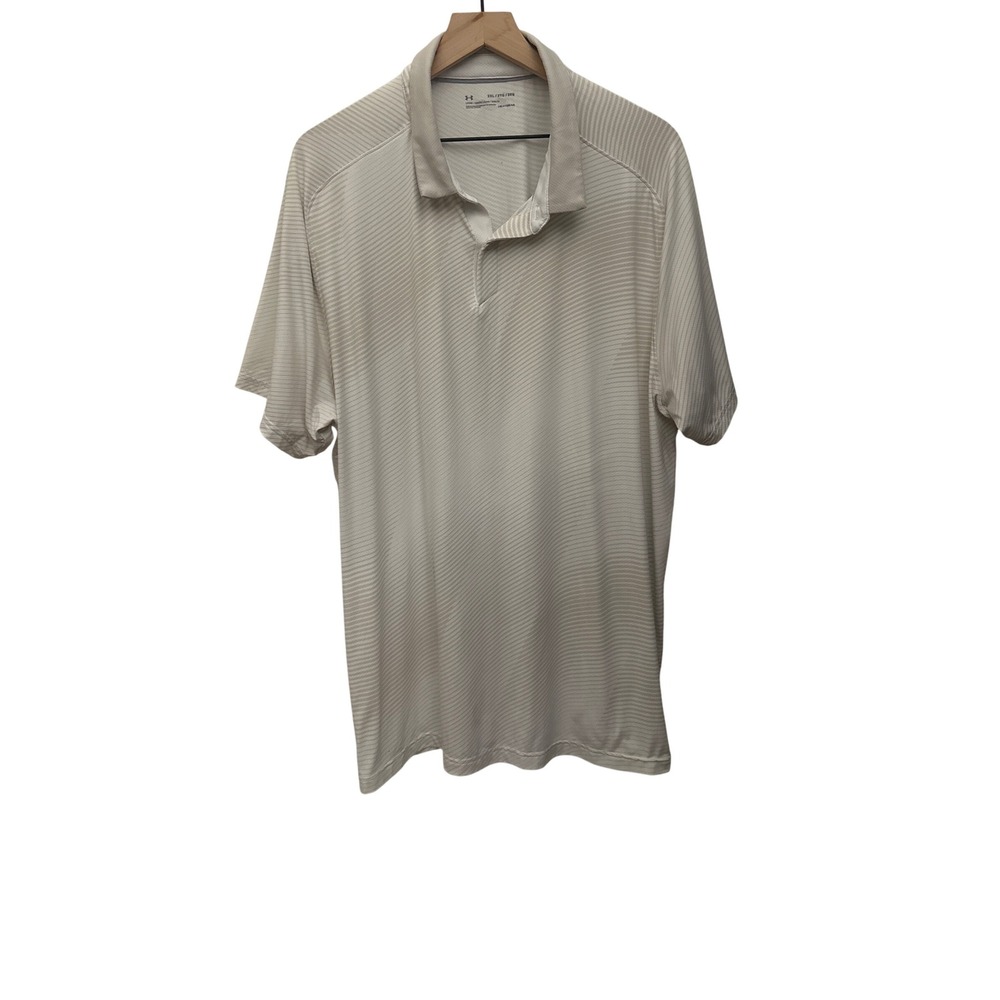 Under Armour Mens 2XL HeatGear Striped Golf Polo Shirt Short‎ Sleeve